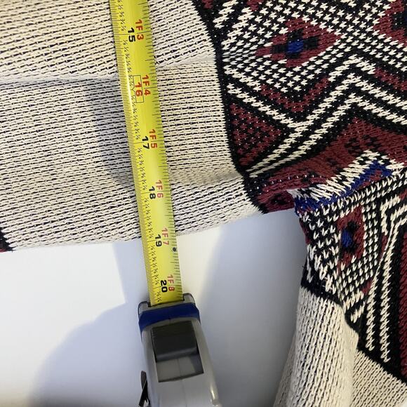 Forever 21 Cardigan Womens Small Boho Knit Aztec Open Sweater Pockets Layering - Picture 6 of 16